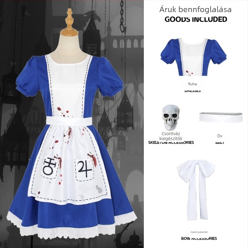 Alice Crazy Return cos öltöny Alice Alice szobalányöltöny cosplay színpadi jelmez