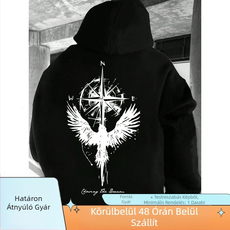 Kapucnis pulóver Új tavaszi és őszi mintás kapucnis pulóver