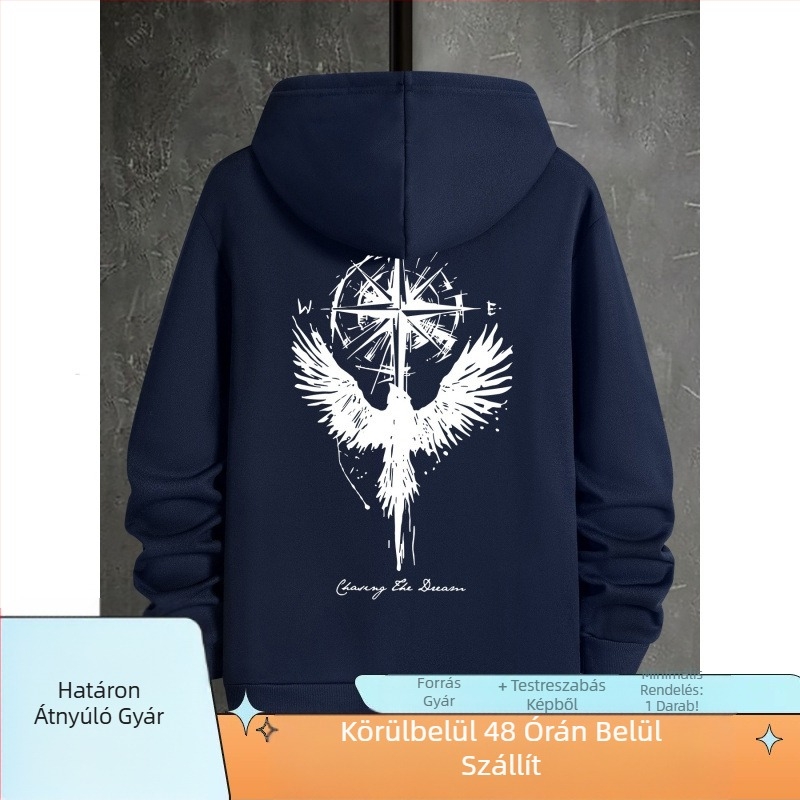 Kapucnis pulóver Új tavaszi és őszi mintás kapucnis pulóver