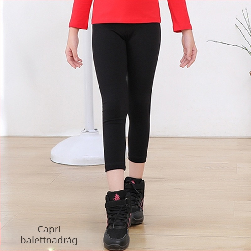 Gyerek táncgyakorló nadrág, hárompontos balett boxer, fekete biztonsági rövidnadrág, etnikai aljú boxer lányka rövidnadrág