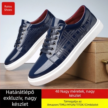 Férfi hivatalos, divatos, hegyes szárú, lakkbőr, alacsony szárú, üzleti, alkalmi, férfi cipők, 39-48-as pántos, fényes, üzleti cipők