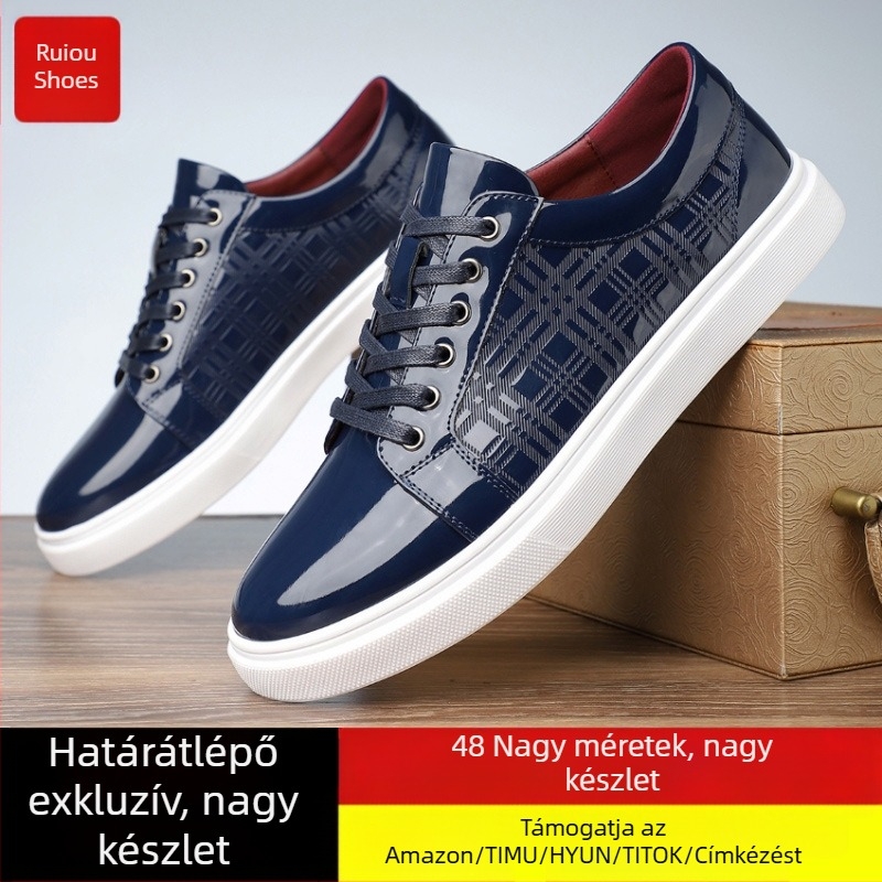 Férfi hivatalos, divatos, hegyes szárú, lakkbőr, alacsony szárú, üzleti, alkalmi, férfi cipők, 39-48-as pántos, fényes, üzleti cipők