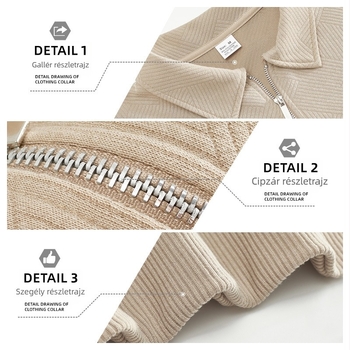 Cross-Border férfi ruházat Amazon American Retro nehézsúlyú őszi pulóver, jacquard, hosszú ujjú, hajtókás, félcipzáras férfi felső