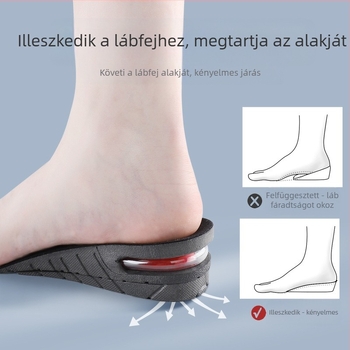 Belső, magasított talpbetét férfiaknak és nőknek, láthatatlan sportokhoz, puha talppal, kényelmes, ütéscsillapító légpárnás, magasító szőnyeggel, teljes párnázású, szuper puha, magasító talpbetéttel