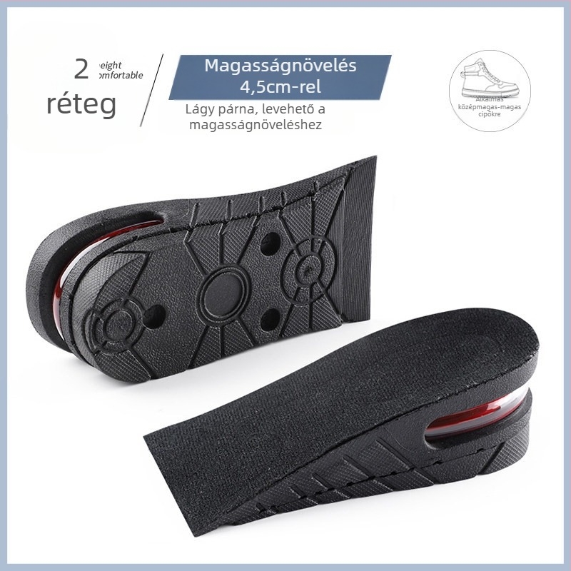 Belső, magasított talpbetét férfiaknak és nőknek, láthatatlan sportokhoz, puha talppal, kényelmes, ütéscsillapító légpárnás, magasító szőnyeggel, teljes párnázású, szuper puha, magasító talpbetéttel