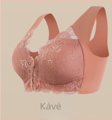 Határokon átnyúló európai és amerikai külkereskedelmi csipke elülső nyitású csattal, plus size acélgyűrű nélküli melltartó alsónemű nagy mellkasú, kicsi, kényelmes, lélegző nőknek