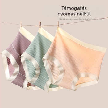 Magas derekú alsónemű várandós nőknek, női korai, középső és késői terhességi alsónemű szülés utáni, nyomtalan, magas derekú pamut, nyomtalan, plus size alsónemű nőknek