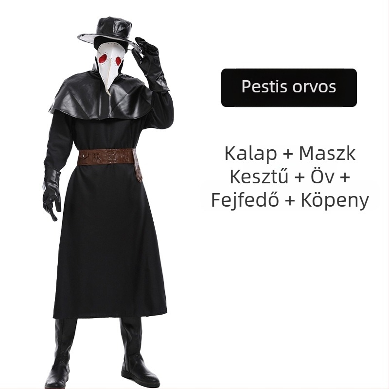 Halloween varjú hosszú szájú öltöny középkori steampunk stílus hangyaember európai és amerikai pestis madár száj orvos mert öltöny