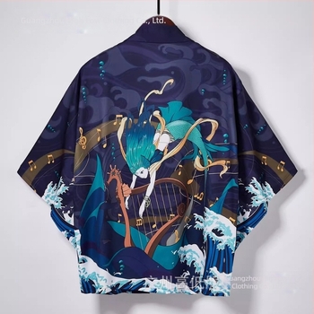 2024 Határokon átnyúló új termék Retro Element sorozat Köpeny Új Harajuku Kimono Köntös Felsőruházat Haori Köpeny Kardigán