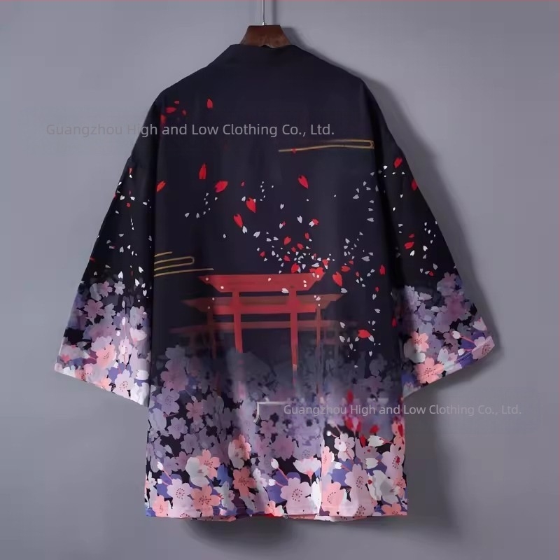 2024 Határokon átnyúló új termék Retro Element sorozat Köpeny Új Harajuku Kimono Köntös Felsőruházat Haori Köpeny Kardigán