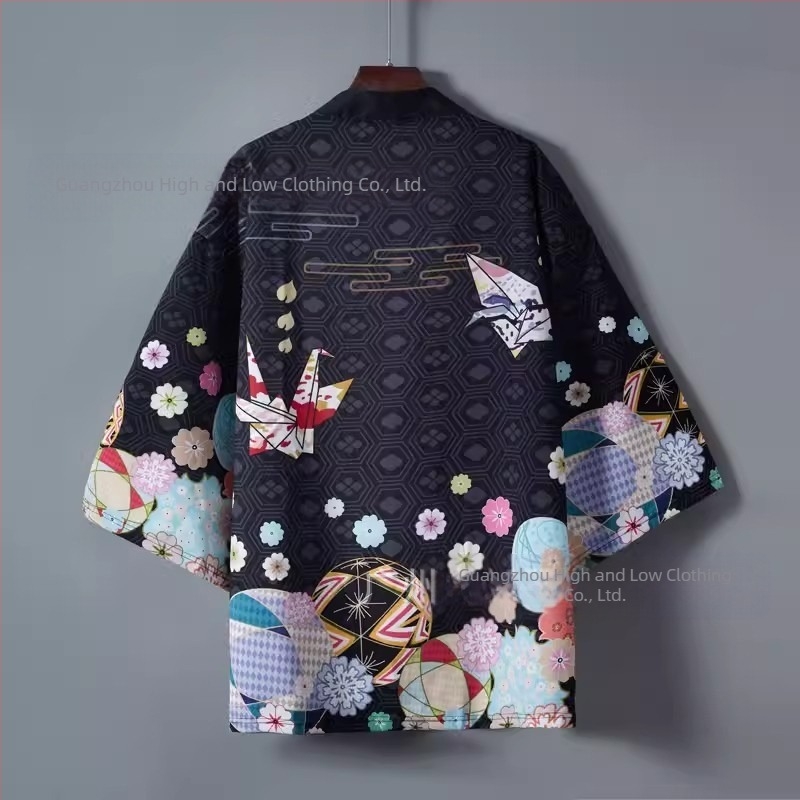 2024 Határokon átnyúló új termék Retro Element sorozat Köpeny Új Harajuku Kimono Köntös Felsőruházat Haori Köpeny Kardigán