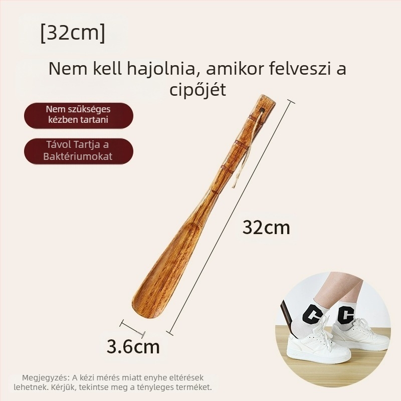 Tömörfa cipőhúzó háztartási hosszú fogantyú idős terhes nők nem hajlítják cipő kihúzását viselni cipő műtárgy fa cipő kihúzás időt takarít meg