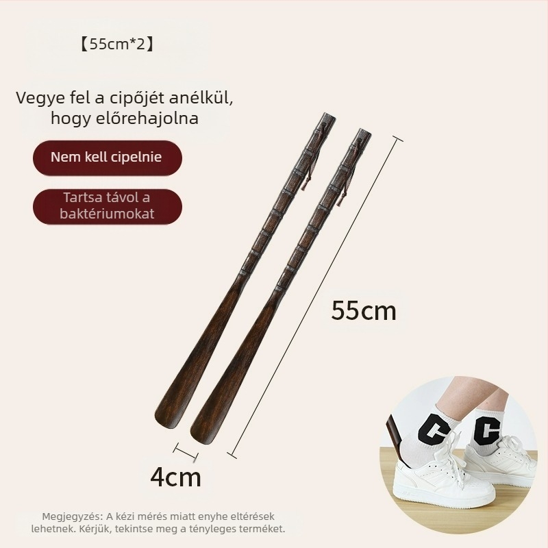 Tömörfa cipőhúzó háztartási hosszú fogantyú idős terhes nők nem hajlítják cipő kihúzását viselni cipő műtárgy fa cipő kihúzás időt takarít meg