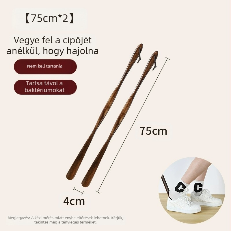Tömörfa cipőhúzó háztartási hosszú fogantyú idős terhes nők nem hajlítják cipő kihúzását viselni cipő műtárgy fa cipő kihúzás időt takarít meg