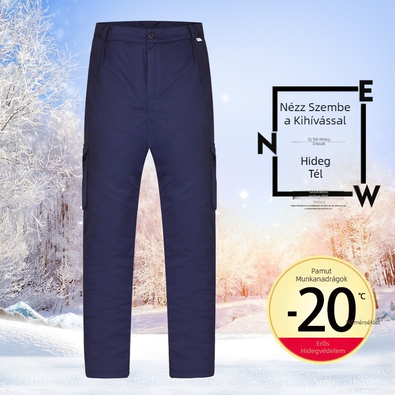 Téli egyrészes pamut nadrág Munkaruházat Pamut nadrágok Beöltözött munkaruhák Munkavédelmi pamut nadrágok férfiaknak és nőknek Vastagított meleg és hidegálló hűtőtárolás