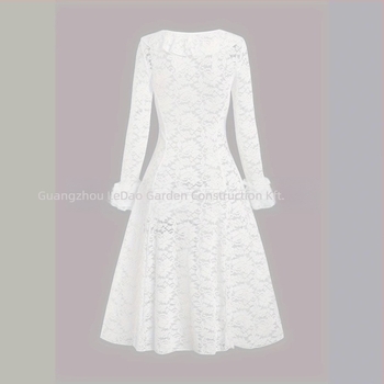 Európai és amerikai női egyszínű, fűzős, fodros, áttetsző, hosszú, A-vonalú ruha szett áttetsző fodros díszítéssel