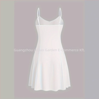 Európai és amerikai női egyszínű, fűzős, fodros, áttetsző, hosszú, A-vonalú ruha szett áttetsző fodros díszítéssel