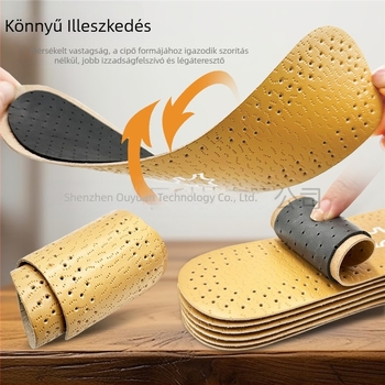 Marhabőr talpbetétek izzadságelnyelő dezodor antibakteriális lélegző dezodor férfi és női sport bőr talpbetétek tavaszi, nyári és őszi bőr cipő talpbetétek