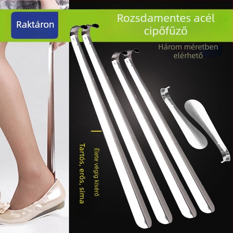 Rozsdamentes acél cipőkanál cipőemelő cipőviselőknek fém cipőkanál több méretű spot nagykereskedelmi külkereskedelmi forró eladás
