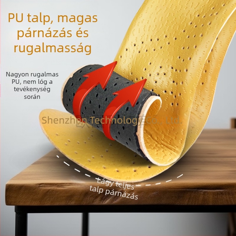 Bőr lábboltozat-támasztó sportkorrekciós talpbetét belső terpesz XO lábfej Evarus lúdtalp-korrekció izzadságelnyelő szagtalanító