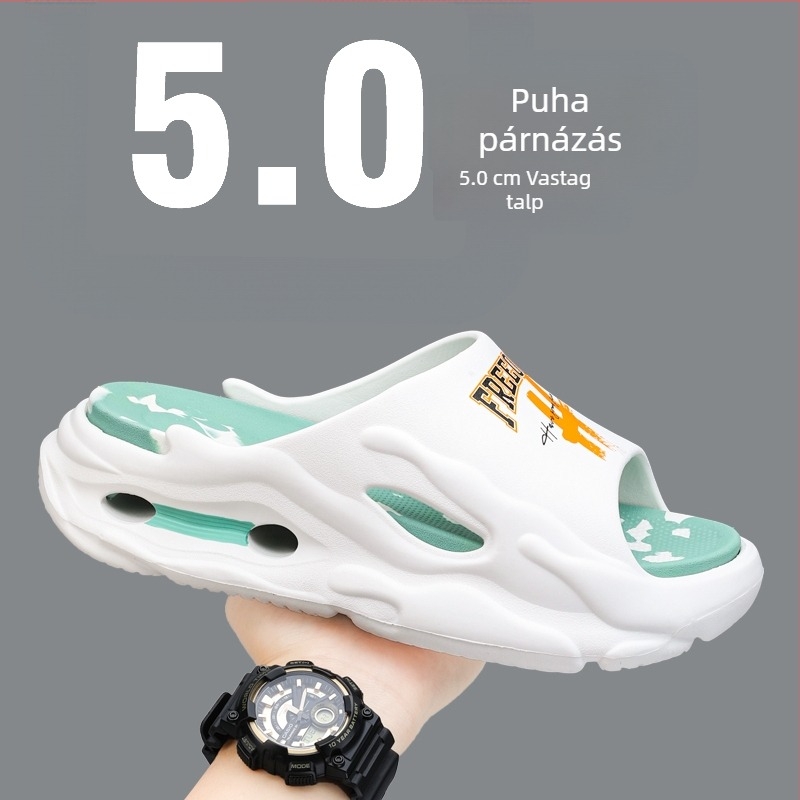Trendi márkás papucsok férfi nyári tinédzsereknek, mintha ürülékre lépnének, sportszandálok fiúknak, vastag talpú, nem büdös lábú strandszandálok