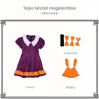 Halloween lila szobalány jelmez japán narancssárga harang pillangó fesztivál szobalány élő előadás jelmez halloween