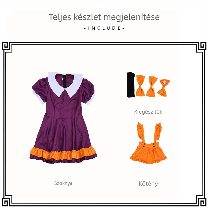 Halloween lila szobalány jelmez japán narancssárga harang pillangó fesztivál szobalány élő előadás jelmez halloween
