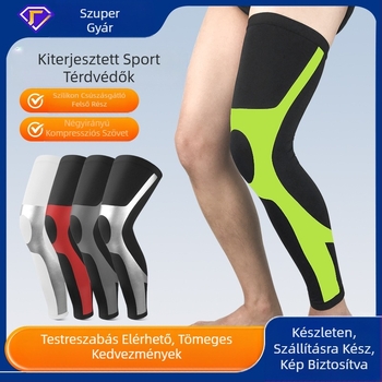Kosárlabda ütközésgátló térdvédő férfi kültéri futó foci bélelt rugalmas lábvédő nyomás alatt álló nagy vádli védőhuzat