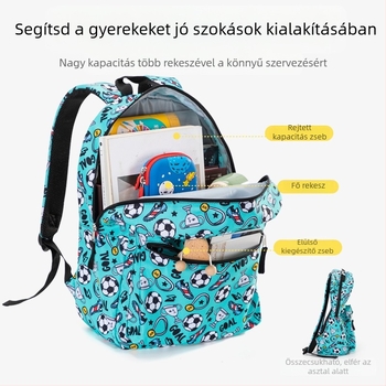Általános iskolai iskolatáska, háromrészes, rajzfilmmintás, futballcipő, gyerek hátizsák, könnyű válltáska, gyártók nagykereskedelemben