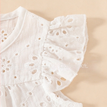 2024-es új nyári kislány kislány aranyos fehér hópelyhes felső