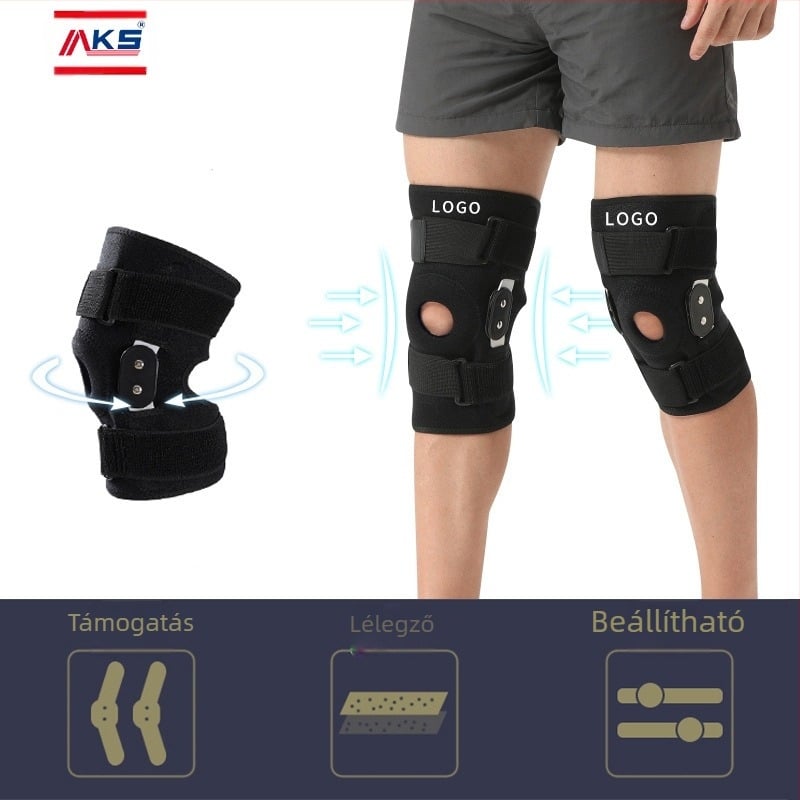 Sport acéllemez pánt összecsukható tartó megerősített térdkalács csúszásgátló alumínium ötvözet konzol nyomásvédő térdvédő