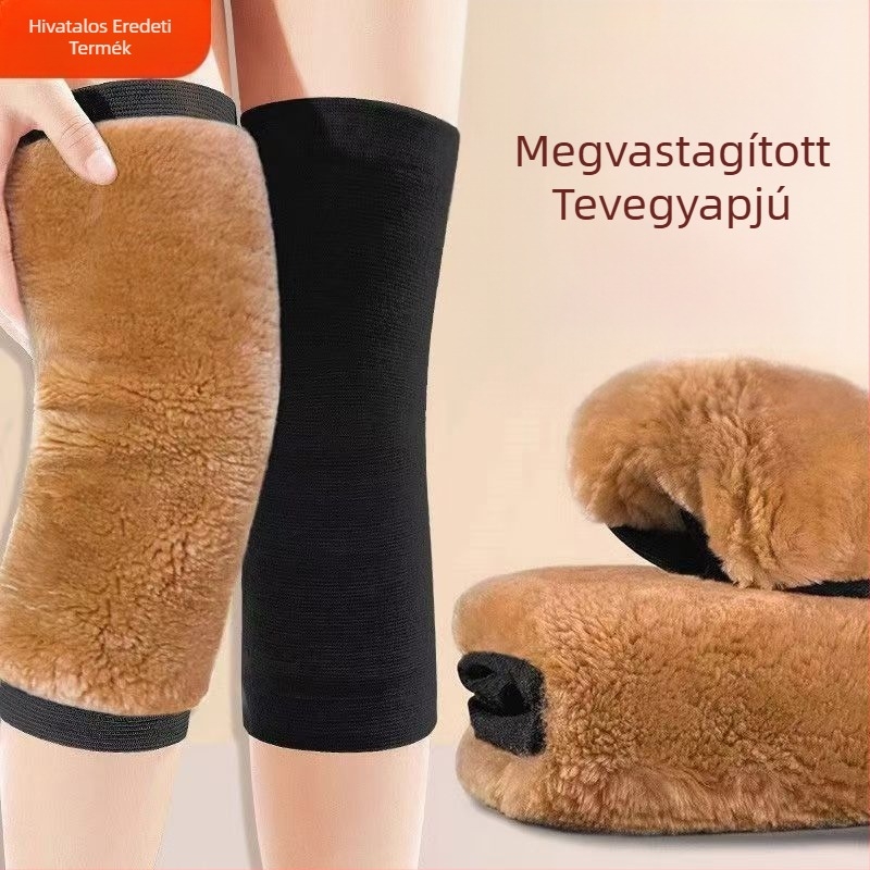 Őszi és téli teveszőrből készült meleg térdvédő, gyapjúval bélelt, vastagított, hidegálló, meleg térdízületi védő, régi, hideg lábakra való, kerékpáros, férfiaknak és nőknek való