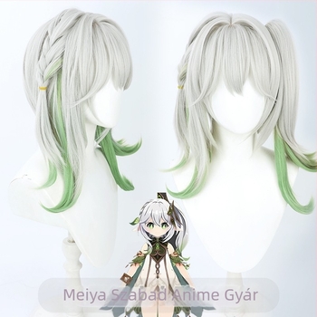 [Szabad Ember] Eredeti Isten Xumi fű Isten nasida cos paróka szimuláció fejbőr ezüstszürke színátmenetes fű ciánkék