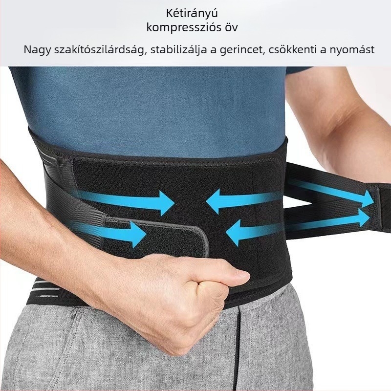 Légáteresztő kompressziós deréköv edzéshez és súlyemeléshez, ágyéki támogatás