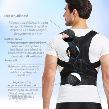 Felnőtt férfiak és nők nyitott mellkasú gyönyörű hátkorrekciós öv korrekció testtartás megelőzés púpos állítható hátedzés nyújtás nyitott vállak