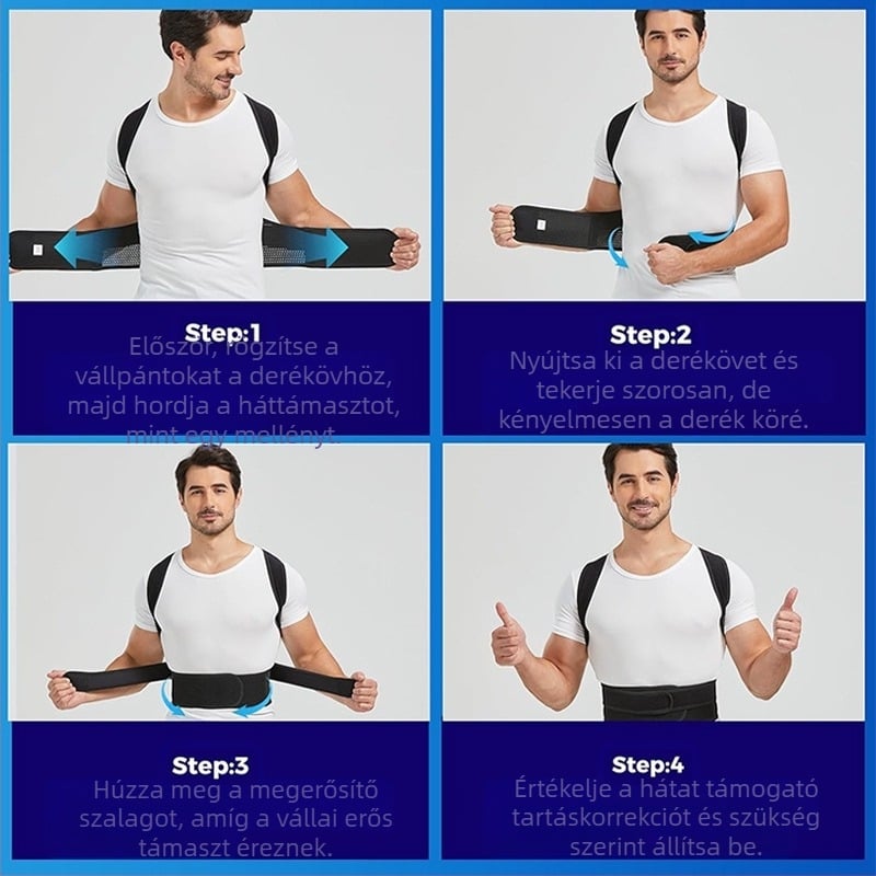 Felnőtt férfiak és nők nyitott mellkasú gyönyörű hátkorrekciós öv korrekció testtartás megelőzés púpos állítható hátedzés nyújtás nyitott vállak