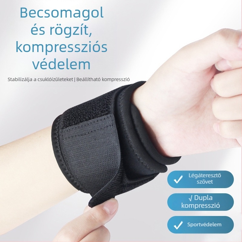 Határokon átnyúló sportcsuklópánt, rugalmas, nyomórugalmas, tépőzáras, állítható csuklópánttal