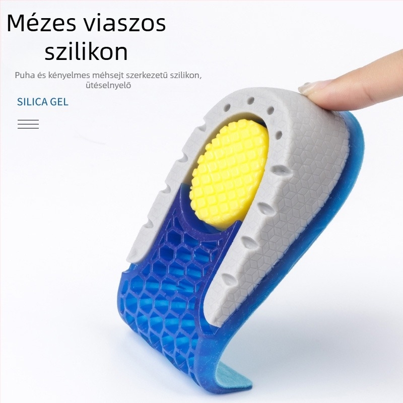 TPE talpbetét, magasító félpárna, férfi és női, puha és kényelmes sporttal, láthatatlan, méhsejtmintás, rugalmas, fáradtságmentes lábmagasító talpbetét