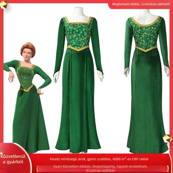 Shrek cosplay ruházat: Fiona hercegnő ruhája, anime-stílusú outfit, teljes készlet, raktáron