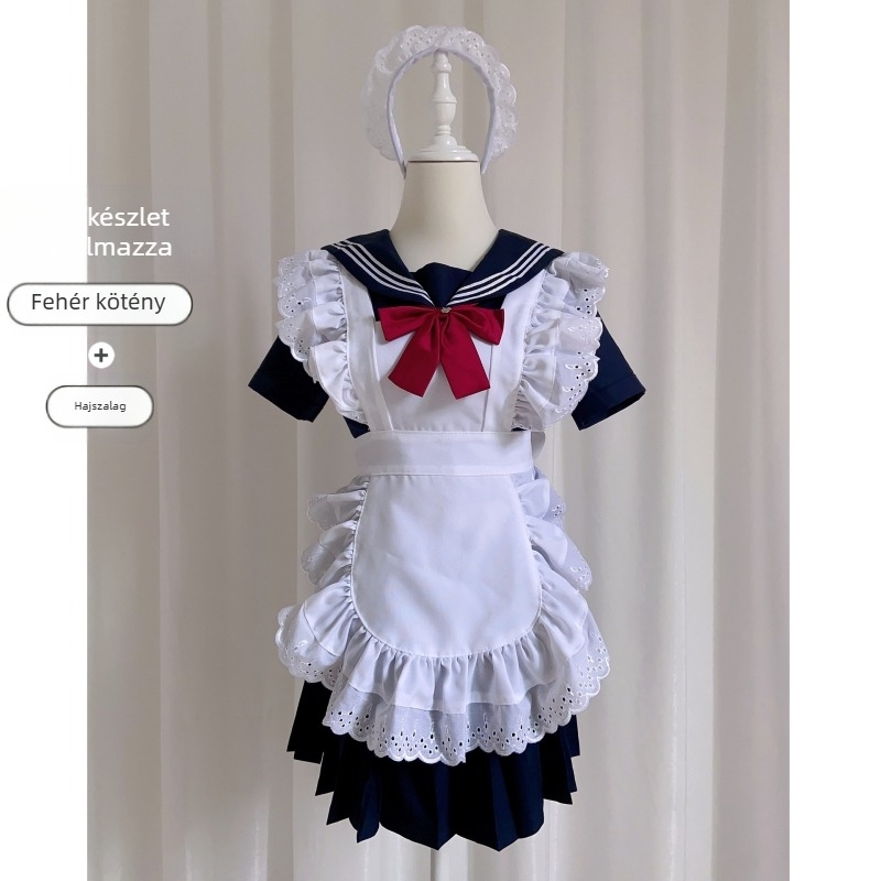 Klasszikus fekete-fehér szobalány jelmez COS hercegnő lolita nagy szoknya puha lány szoknya anime szobalány egyenruha
