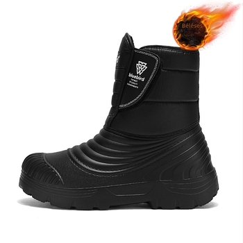Téli, 50 yardos (+ méret) európai és amerikai divatos, magas szárú hótaposó, határokon átnyúló, kültéri, gyapjúbéléssel, meleg, vízálló, nagyméretű pamut csizma nagykereskedelemben