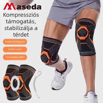 Új szilikon rugós térdvédő csúszásgátló térdvédő meleg ugrókötél kerékpározás hegymászás szilikon gyűrű sport térdvédő