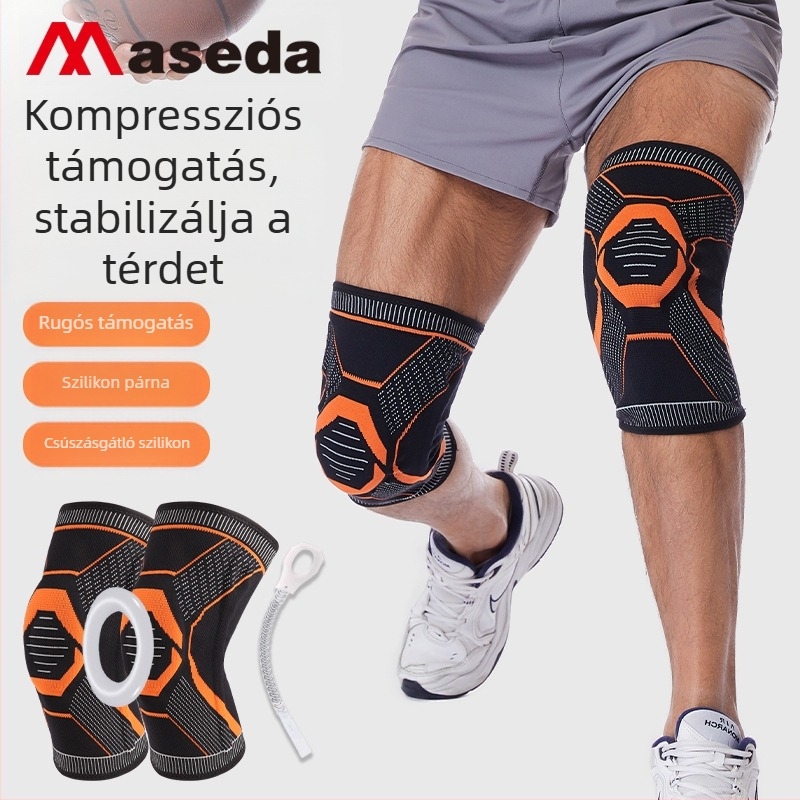 Új szilikon rugós térdvédő csúszásgátló térdvédő meleg ugrókötél kerékpározás hegymászás szilikon gyűrű sport térdvédő