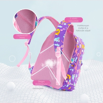 Háromrészes iskolatáska szett általános iskolásoknak, gerincvédelem és tehercsökkentés iskolai utazáshoz, gyerek iskolatáska rajzfilmmintás aranyos hátizsák