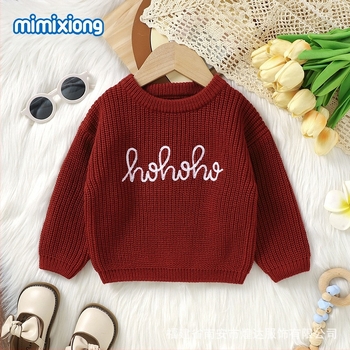 ins forró kiárusítás ősszel és télen Új kislány kötött, hímzett felső, egyszínű, mindenhez illő pulóver