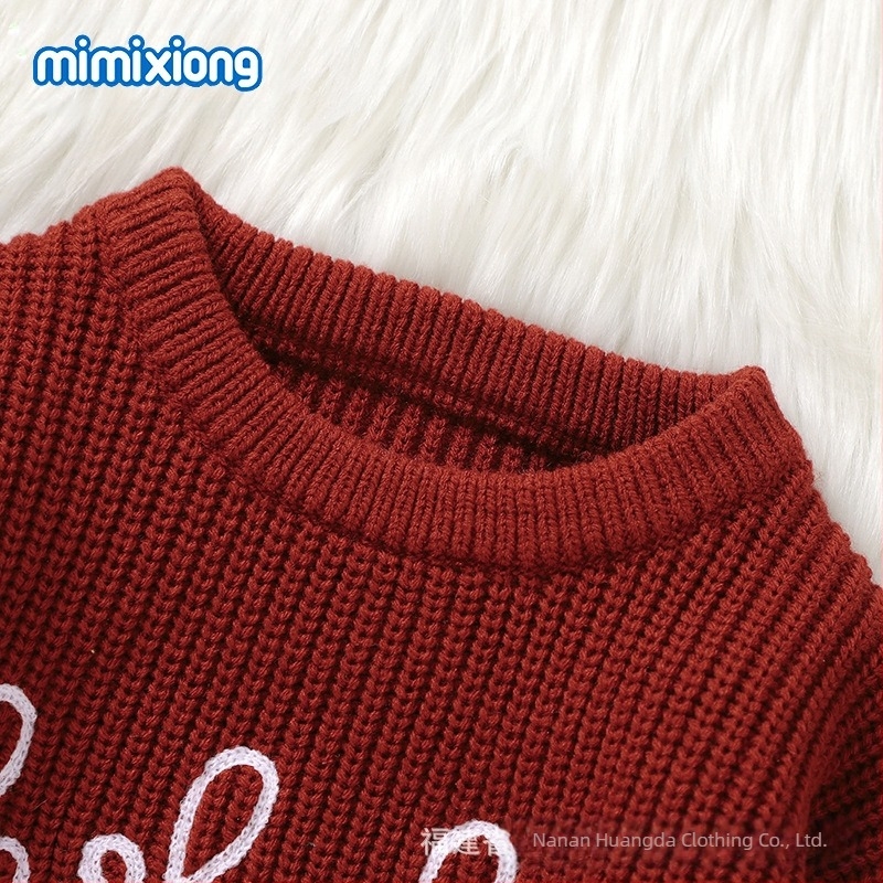 ins forró kiárusítás ősszel és télen Új kislány kötött, hímzett felső, egyszínű, mindenhez illő pulóver