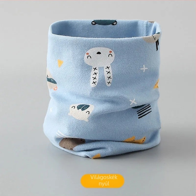 2024 Új Gyermek Pamut Sál Csontozott Őszi és Téli Meleg Baba Szélálló Nyakpántos Sál