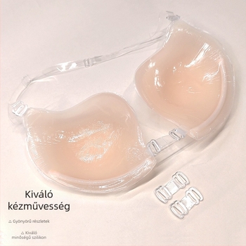 Szilikon Mangó Láthatatlan Melltartó Tapintás Elülső Csattal Lógó Nyakkivágású Push-up Esküvői Ruha Szexi Fehérnemű Mell Tapintás Vékony