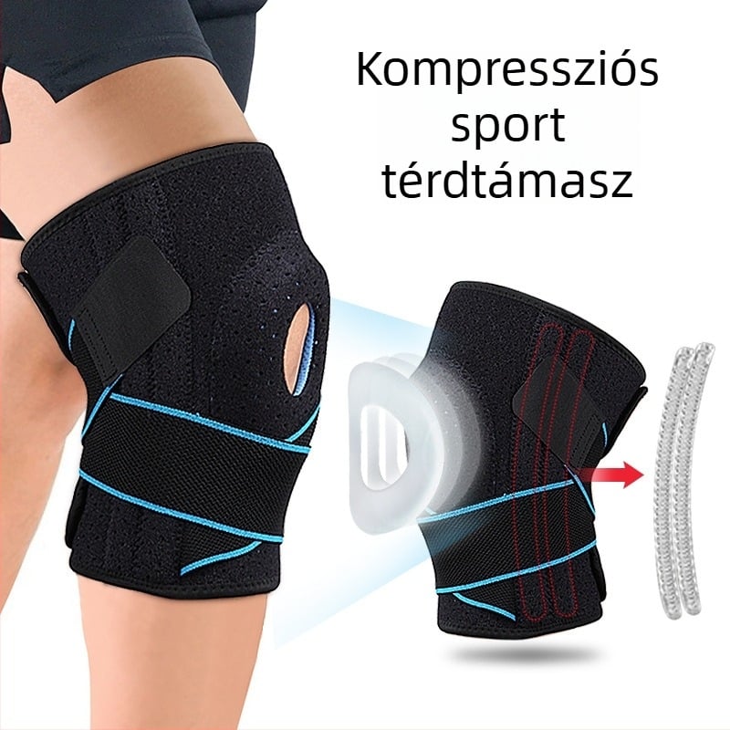 Szilikon rugós térdvédő Szilikon csúszásgátló Négyrugós lélegző nyomás alatt álló kültéri hegymászó fitnesz térdvédő