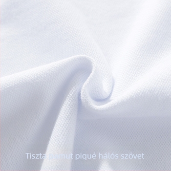 Gyermek fehér póló rövid ujjú fiú hajtókás póló nagy gyermek pamut lány nyári vékony iskolai egyenruhás póló